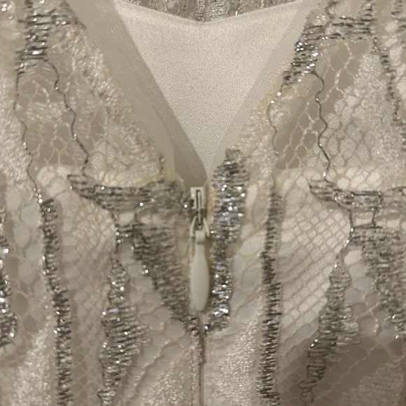 Kay Unger Sleeveless Tweed Dress Black Cream Size 8 - Picture 11 of 12